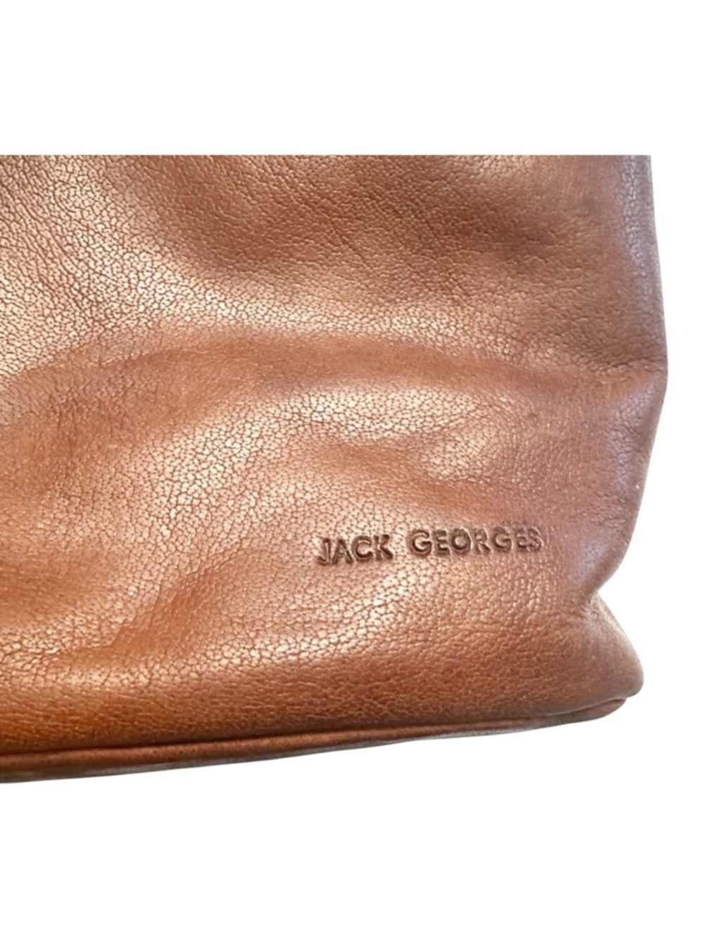 Jack Georges Brown Leather Crossbody Bag Minimalist Vintage Style - Picture 2 of 14